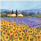 Hazel Barker Lavender and Sunflowers Provence painting